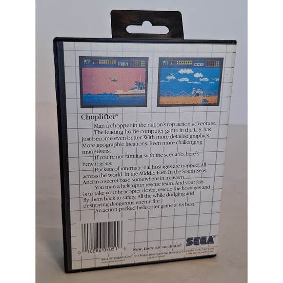 Choplifter Sega Master System Mega Cartridge CIB Complete w Manual Insert - Picture 2 of 6